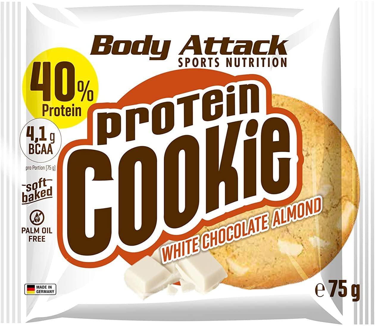 Tyčinky Body Attack Protein Cookie 40% Protein, 75g, proteinové kolačky s nízkým obsahem cukru